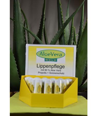 Aloe Vera Gold Lip Care Stick - Pack of 5 (5 x 5 ml) | Moisturizing & Soothing Lip Balm for Dry Lips | International Shipping Available - Buy Online on SooperMarket.com