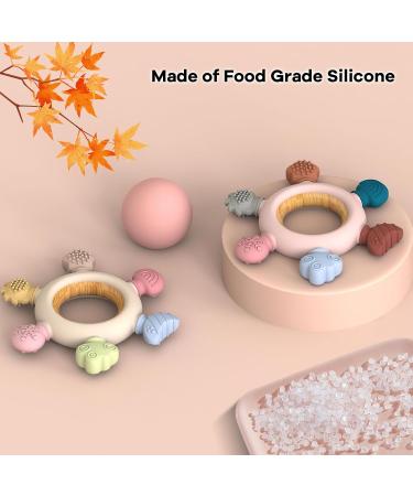Teething Toys for Babies 2 Pack Teether for Baby Silicone Teething Ring for Sucking Needs BPA Free Baby Toys 0-3-6-12 Months Nursing Accessories Chew Toys for Teething Pain Relief Teeting Ring - Buy Online on SooperMarket.com