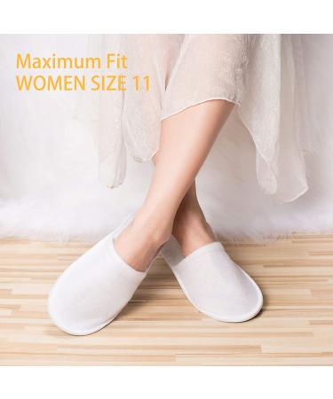 AQUEENLY Spa Slippers 24 Pairs - Velvet Closed Toe Disposable Non-Slip Slippers for Men and Women - Ideal for Hotel, Home, Guest Use - White - Buy Online on SooperMarket.com