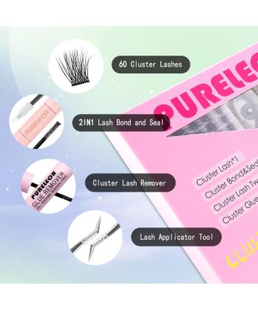 Cluster Lashes Extension Kit with Eyelash Applicator - 60Pcs Mixed Length Wispy Natural Look DIY Volume Kit - Buy Online on SooperMarket.com