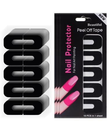 FRCOLOR 100 Sheets Protective Film Anti-Leak Sticker Nail Protection for Fingers Protective Film Edge Sticker Nail Polish Tape Patch Protective Case 3.00X2.50X0.10CM As Shown
