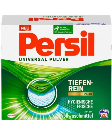 Persil universal powder detergent 20 (1 x 20 washloads) fully detergent with deep-purity-plus technology combats stubborn stains for radiant purity