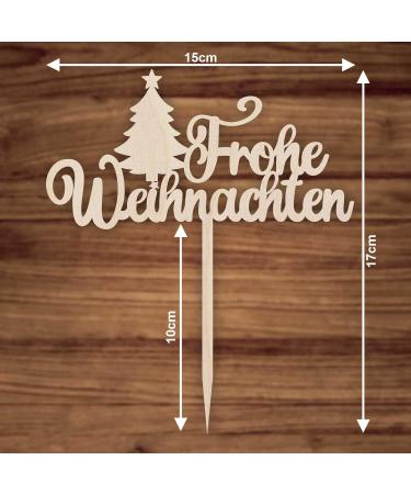 Merry Christmas Wooden Cake Topper - Premium Cake Decoration for Holiday Celebrations - Buy Online on SooperMarket.com