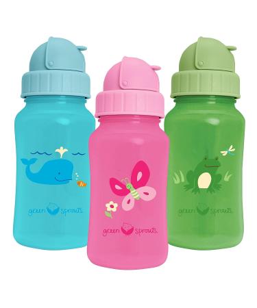 green sprouts Silicone Straw Bottle | Promotes Oral Development | Spill-Proof Flip-Cap | 2 Drinking Options | Dishwasher Safe - Buy Online on SooperMarket.com