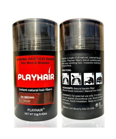 Hair Building Fibers to Conceal Instantly for Thinning Hair Bald spot & Cover Up Hair Loss to Add Volume for Full & Thick Hair for Men & Women by (Black) (dark brown)