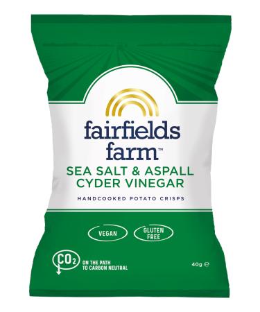 Fairfields Farm Crisps - Sea Salt & Aspall Cyder Vinegar Hand Cooked Potato Crisps 40g | Pack of 10