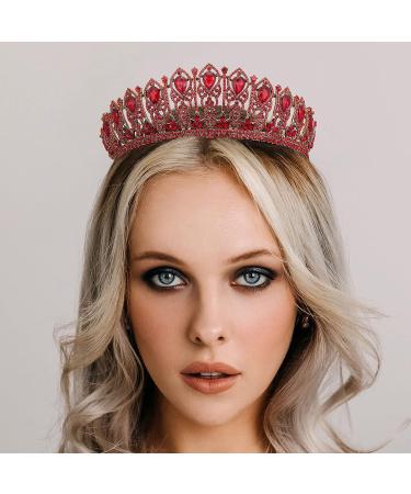 Red Queen Crown Headband for Prom, Quinceanera, Wedding - AW BRIDAL - Buy Online on SooperMarket.com