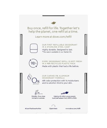 Dove Deodorant Refills Refill Kit 0% Aluminum Cucumber & Green Tea Aluminum Free Deodorant 1.13 oz Cucumber Green Tea 1.13 Ounce (Pack of 1) - Buy Online on SooperMarket.com