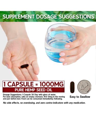 MM Hemp Seed Oil 1000mg (90 Soft Gel Capsules) Vegan Gluten-Free Rich in Antioxidants with Anti-Inflammatory Properties for Pain Relief and Joint Pain - Buy Online on SooperMarket.com