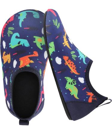 JIASUQI Kids Water Shoes - Quick Dry Aqua Socks for Beach & Pool - Navy Dinosaur Design - Size 10.5/11 UK Child - Buy Online on SooperMarket.com