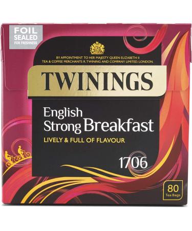 Twinings English Strong Breakfast 80 Tea Bags 250g 80 Count (Pack of 1)