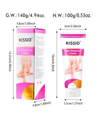 KISSIO Hair Removal Cream - Gentle Hair Remover for All Skin Types | Underarms Arms Legs & Bikini Area | Moisturizing Citrus & Papaya Formula | 4.94 oz - Buy Online on SooperMarket.com