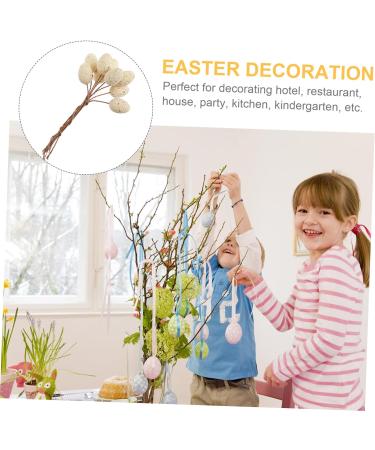 Alipis 27pcs Egg Twig Cutting Easter Egg Flower Arrangement Desk Top Decor Easter Ornament Diy Easter Eggs Easter Eggs Garland Hanging Easter Egg Tree Decoration Spray Iron Wire Beige 14.50X1.80X1.80CM - Buy Online on SooperMarket.com