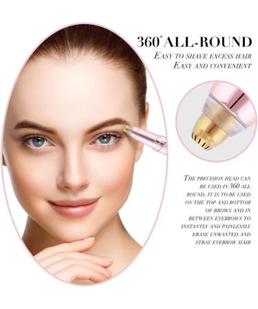 Buy Rose Gold Eyebrow Trimmer for Women - Painless Electric Facial Hair Remover & Razor | Eyebrow Cutter for Mustache & Chin with Comb - Buy Online on SooperMarket.com