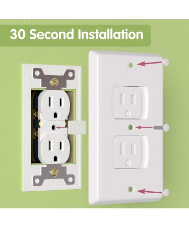 6-Pack Self Closing Outlet Covers - White  Easy to Install Baby Proof Outlet Covers with 12 Clear Outlet Plug Covers for Child Electrical Safety - Baby Proofing Electrical Outlets Made Easy by Wittle - Buy Online on SooperMarket.com