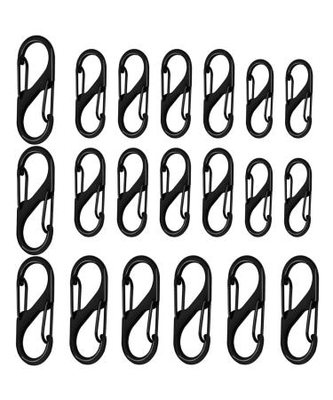 S Carabiner 50mm/40mm/31mm Metal Double Carabiner 8 Shaped Carabiner Snap Hook for Camping Home Hiking (Black) 10