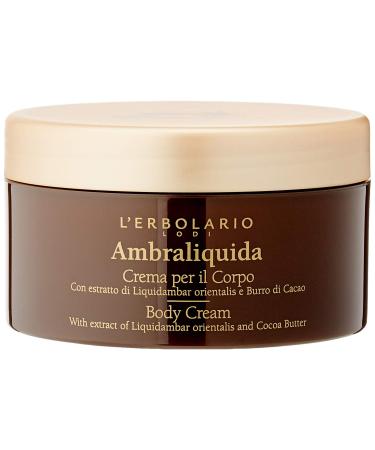 L Erbolario Ambraliquida Body Cream - Anti-Aging Body Cream - Liquidambar Extract Pistachio and Cocoa Butter - Nourishing Toning Moisture - 8.4 oz