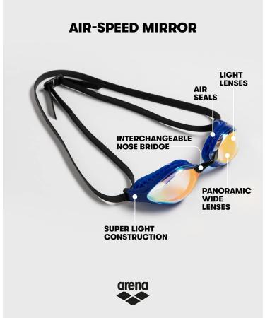 ARENA Unisex Airspeed Mirror Swimming Goggles - Black | One Size International Shipping Available - Buy Online on SooperMarket.com