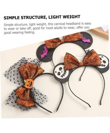 Gogogmee Bow-knot Headdress Costume for Halloween Funny Headbands Pumpkin Hairband Lace Bow Hair Hoop Bat Costume Masquerade Party Boppers Halloween Decoration Carnival Hair Band Cloth - Buy Online on SooperMarket.com