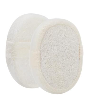 2 Pack Natural Loofah Sponge Exfoliating Body Scrubber, Loofa Pads for Bath, Spa and Shower X- Beige - 2 Pcs