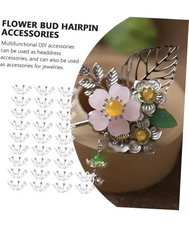 FOMIYES 100 Pcs Hairpin Accessories Applique Bride Flowers 1X1cmx2pcs Silverx2pcs - Buy Online on SooperMarket.com