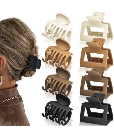 8 Pack Double Row Teeth Hair Clips Small Hair Claw 1.6" Matte Hair Clips Cute Size Jaw Clips No Slip Hair Clamps hair Accessories for Women Girls