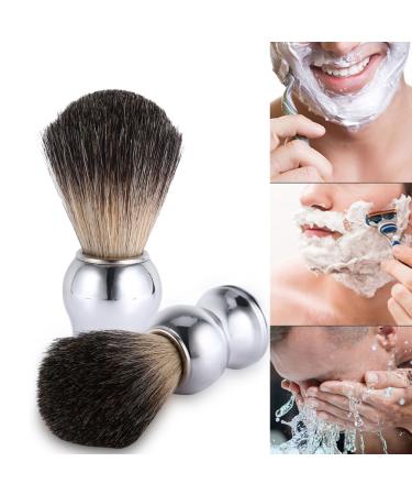 Premium Badger Hair Shaving Brush - Natural Skin-Friendly Brush with Silver Plastic Handle for Perfect Shave | Buy Internationally - Buy Online on SooperMarket.com