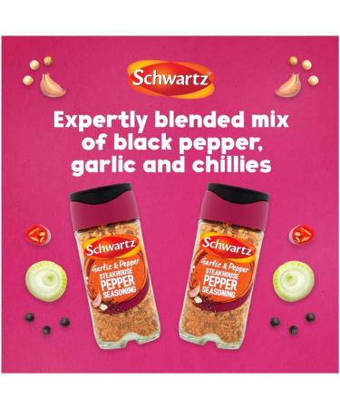 Schwartz Garlic & Pepper Steakhouse Pepper Seasoning 58g - Enhance Flavor and Aroma - Buy Online on SooperMarket.com