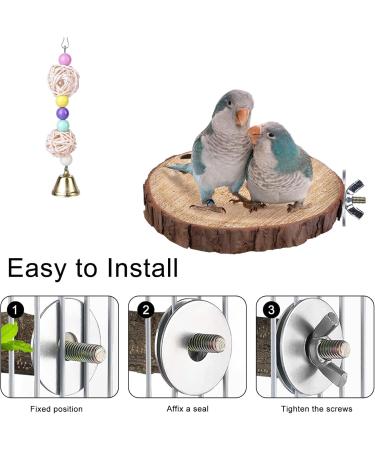 Bird Toys - 9 Piece Parrot Swing Set & Cage Accessories | Wooden Platforms for Budgies Finches & Nymphensittiche - Buy Online on SooperMarket.com