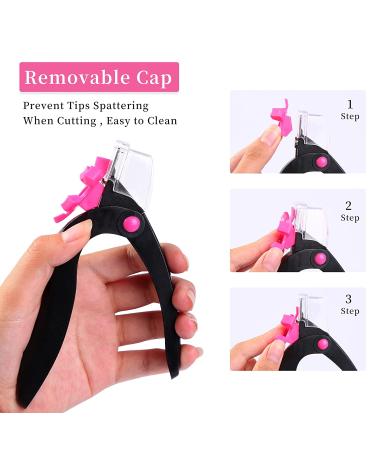 Adjustable Acrylic Nail Clippers with Sizer for Manicures - Nail Trimmer and Cutter for DIY Nail Art in Black - Buy Online on SooperMarket.com