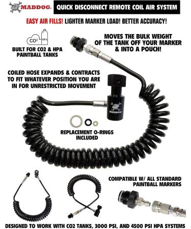 Maddog Heavy Duty Paintball Tank Remote Coil - CO2 / HPA Compressed Air Quick Disconnect - Buy Online on SooperMarket.com