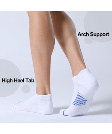 FITRELL Men's 6 Pack Ankle Running Socks - White Blue, Sizes 7-9 - Cushioned Athletic Sports Socks - Buy Online on SooperMarket.com