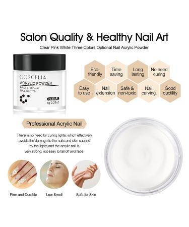 COSCELIA Transparent 3D Nail Extensions Powder - No Lamp Needed 8g - Shop Internationally! - Buy Online on SooperMarket.com