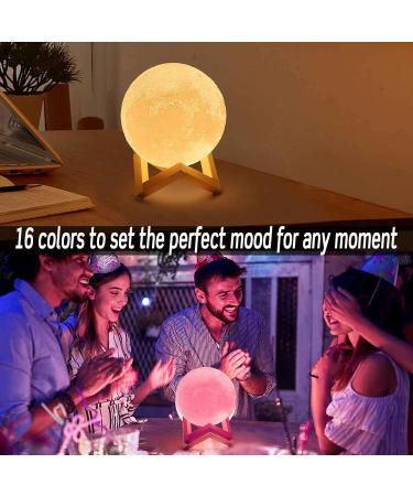Mydethun 2024 LED 3D Moon Light - 16 Colors Wooden Base Remote Control USB Charging - Perfect Mother's Day Gift & Bedroom Lamp for Kids & Home D cor - Buy Online on SooperMarket.com