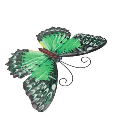 Alipis 1pc Wrought Iron Butterfly Pendant Vintage Decor Window Trim Bed Chic Craft Office Metal The Flowers 19x13cm Green