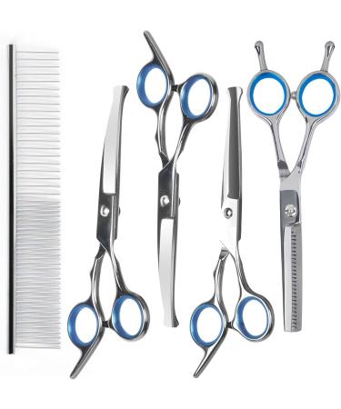 NiCoLa Pet Grooming Scissors Set - 6-Inch Professional Pet Grooming Scissors Set Titanium Pet Groomer Set Straight and Curved and Sparse Scissors/Shears Set - Buy Online on SooperMarket.com