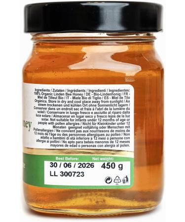 450 g Organic Raw Linden Blossom Bee Honey - Buy Online on SooperMarket.com