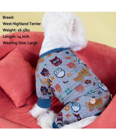 Kyeese Owl Dog Pajamas - Soft Lightweight Onesie for Medium Dogs - X-Large Size - Buy Online on SooperMarket.com