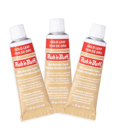 AMACO Rub n Buff Wax Metallic Finish -3 Rub n Buff Gold Leaf 15ml Tubes - Versatile Gilding Wax for Finishing Furniture Antiquing and Restoration - Rub and Buff Colors Set of Three