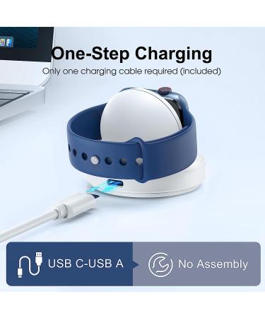 ZAPOGO Portable Magnetic Apple Watch Charger Stand - Wireless Fast Charging Dock with Nightstand Mode for Apple Watch Series 8/7/SE/6/5/4/3/2 - White - Buy Online on SooperMarket.com