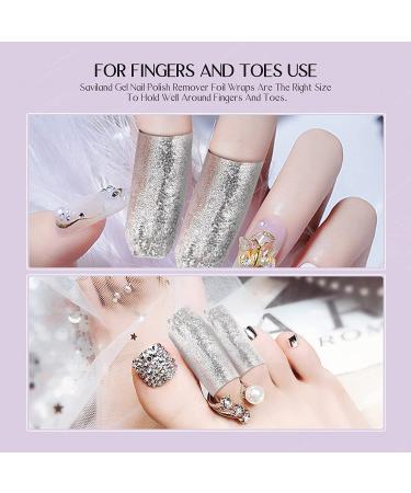 Saviland Gel Nail Polish Remover Foil Kit - 200pcs Nail Wraps with Cuticle Pusher | Gel Nail Polish Removal Kit for Home & Salon Use - Buy Online on SooperMarket.com