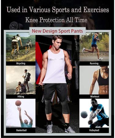 Unlimit Black Basketball Compression Pants with Knee Pads | 3/4 Capri Leggings - Medium - Buy Online on SooperMarket.com