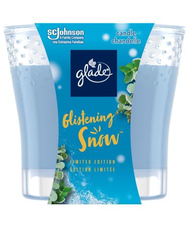 Glade Holiday Scented Candle Glistening Snow Air Freshener Infused with Essential Oils 1-Wick Candle 1 Count