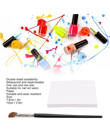 Nail Art Mixing Paper L Size One Piece Dual Sided Manicure Cosmetic Mixing Paper Pad with Angle Brush - Buy Online on SooperMarket.com
