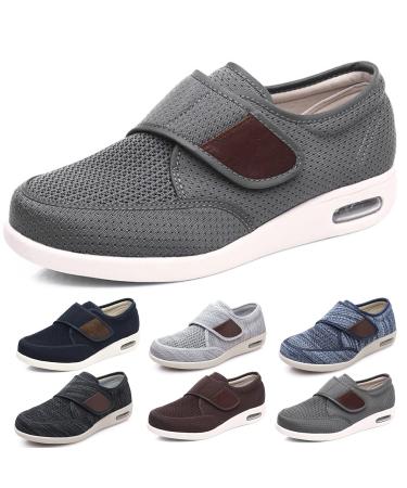 LGZY Women's Diabetic Elderly Shoes Mesh Breathable Walking Sneakers Diabetic Shoes with Arch Support Lightweight Adjustable for Elderly Diabetic Edema Swollen Feet Gray 38 EU 38 EU Grey