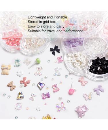 2 Boxes Nail Art Decoration Mixed Color Nail Rhinestones with Different Shapes Flatback Safe Nail Art Supplies for Girl Women Multifunctional DIY Nail Accessories for Home Salon - Buy Online on SooperMarket.com