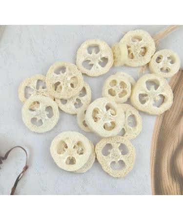 50Pcs Natural Loofah Slice Set for Cleaner Sponge Scrubber and DIY Soap Tools - Includes Exfoliating Pads and Storage Bag - Buy Online on SooperMarket.com