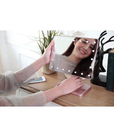 Hansong Vanity Makeup Mirror with Lights Bluetooth 20 LEDs Touch Screen Speaker Rose Gold - Buy Online on SooperMarket.com