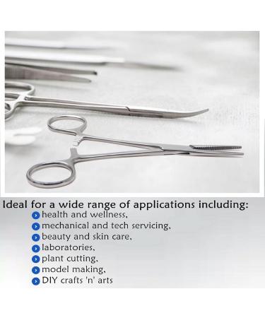 Multifunctional Hemostat Forceps 5" in Length with Curved Serrated Jaws Used as Fishing Pliers Ear Piercing Clamp and Pet Ear Nose Hair Pull Locking Tool Made of High Grade Stainless Steel - Buy Online on SooperMarket.com