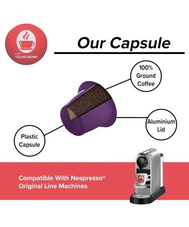 Caffe Bonini Nespresso Compatible Gourmet Espresso Capsules for Original Line Nespresso Machine 50 Count (Forte - Intensity 10) - Buy Online on SooperMarket.com